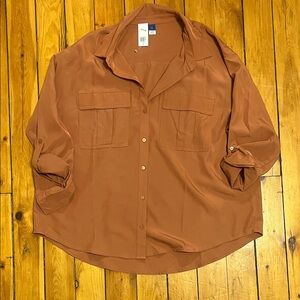 Old Navy Men's Casual Rust Button Down Shirt